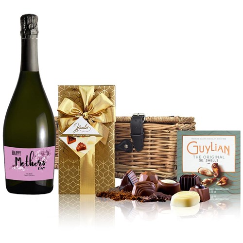 Personalised Prosecco - Mothers Day Label And Chocolates Hamper